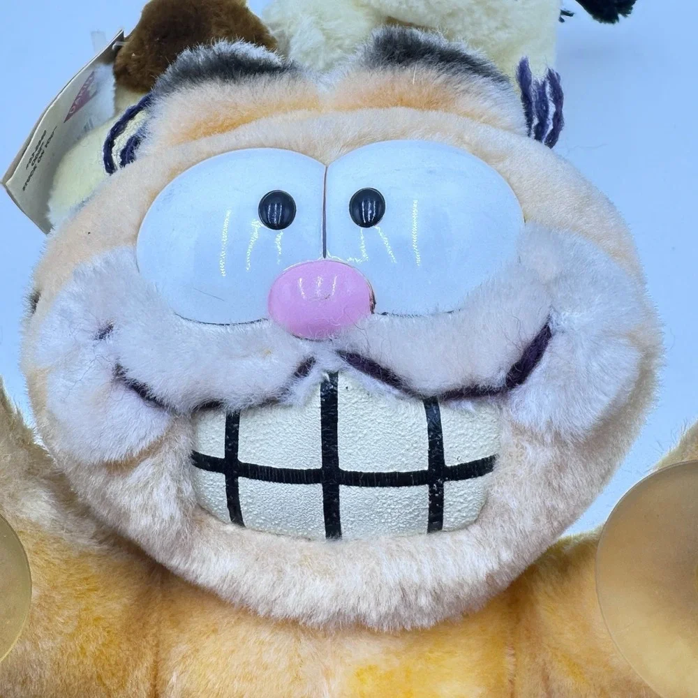VTG Garfield & Odie Plush Car Window Suction Cup Cling Jointed Head Stuck On You